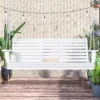 Hangbank tuinschommel schommelbank met opklapbare salontafel voor 2 3 personen sparrenhout patio comfortabele 150 x 75 x 53 cm wit 2