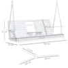 Hangbank tuinschommel schommelbank met opklapbare salontafel voor 2 3 personen sparrenhout patio comfortabele 150 x 75 x 53 cm wit 4