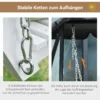 Hangbank tuinschommel schommelbank met opklapbare salontafel voor 2 3 personen sparrenhout patio comfortabele 150 x 75 x 53 cm wit 7