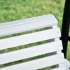 Hangbank tuinschommel schommelbank met opklapbare salontafel voor 2 3 personen sparrenhout patio comfortabele 150 x 75 x 53 cm wit 9