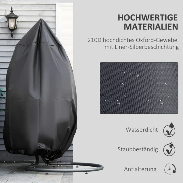 Hangstoel beschermhoes waterdicht 210d oxford hoes voor hangmand Ø115 x 190h cm, duurzaam en weerbestendig 5