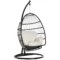 Hangstoel hangmand met frame hangschommel hangstoel met kussens mand opvouwbaar metaal zwart+cremewit 101 x 101 x 188 cm 1
