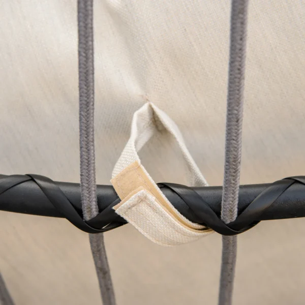 Hangstoel hangmand met frame hangschommel hangstoel met kussens mand opvouwbaar metaal zwart+cremewit 101 x 101 x 188 cm 10