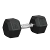 Hexagon gummihantels 17,5kg gietijzer krachttraining zwart 1