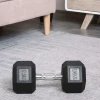 Hexagon gummihantels 17,5kg gietijzer krachttraining zwart 2