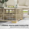 Hoeklounge set van polyrattan tuinmeubelset met hoekbank stoel voetenbank kussens weerbestendige tuinlounge voor 5 personen balkonmeubilair outdoor zitgroep voor tuin balkon natuurhout+cremewit 9