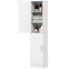 Hoge badkamerkast smalle hoge kast met 2 deuren, verstelbare planken voor badkamer, woonkamer 40 x 35 x 180 cm wit 1