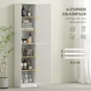 Hoge badkamerkast smalle hoge kast met 2 deuren, verstelbare planken voor badkamer, woonkamer 40 x 35 x 180 cm wit 5