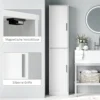 Hoge badkamerkast smalle hoge kast met 2 deuren, verstelbare planken voor badkamer, woonkamer 40 x 35 x 180 cm wit 7