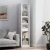 Hoge badkamerkast smalle hoge kast met 2 deuren, verstelbare planken voor badkamer, woonkamer 40 x 35 x 180 cm wit 8