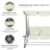 Hollywood schommelstoel 3 zits, 200 x 120 x 164 cm, met verstelbaar afneembaar waterdicht voordak, zit en rugleuningen, beige 8