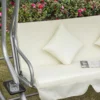 Hollywood schommelstoel 3 zits, 200 x 120 x 164 cm, met verstelbaar afneembaar waterdicht voordak, zit en rugleuningen, beige 9