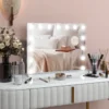 Hollywood spiegel met verlichting 58x48cm 15 led 3 lichtmodi 10x vergroting draagbaar touchschakelaar usb oplaadpoort wit 10