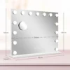 Hollywood spiegel met verlichting 58x48cm 15 led 3 lichtmodi 10x vergroting draagbaar touchschakelaar usb oplaadpoort wit 4