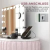 Hollywood spiegel met verlichting 58x48cm 15 led 3 lichtmodi 10x vergroting draagbaar touchschakelaar usb oplaadpoort wit 5
