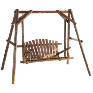 Hollywoodschaukel 2 zits tuinschommel massief hout natuur, schommelbank hangbank 187 x 137 x 170 cm voor tuin & terras 1