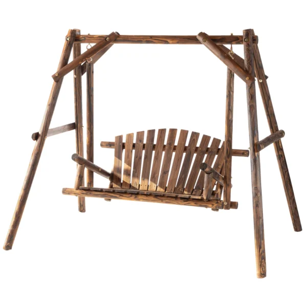 Hollywoodschaukel 2 zits tuinschommel massief hout natuur, schommelbank hangbank 187 x 137 x 170 cm voor tuin & terras 10