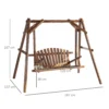 Hollywoodschaukel 2 zits tuinschommel massief hout natuur, schommelbank hangbank 187 x 137 x 170 cm voor tuin & terras 4