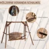Hollywoodschaukel 2 zits tuinschommel massief hout natuur, schommelbank hangbank 187 x 137 x 170 cm voor tuin & terras 5