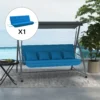 Hollywoodschommel 170cm met kussenset, stoelkussen, schommelkussen, tuinkussen, rugkussen, zij kussens in blauw 2