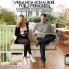 Hollywoodschommel 2 zits rattan tuinschommel met kussens ketting hangbank tot 240 kg belastbaar hangschommel schommelbank tuinbank voor tuin balkon 115 x 66 x 44 cm beige 5