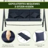 Hollywoodschommel 3 zitter, tot 270 kg belastbaar, schommelbank met verstelbaar zonnedak, tuinschommel met kussens 8