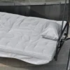 Hollywoodschommel tuinschommel schommel schommelbank met ligfunctie, 3 zitter, metaal+polyester, wit, 209 x 114 x 170 cm 9