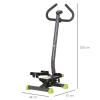 Hometrainer stepper fitness swing stepper met lcd display & handgrepen tot 100 kg, staal abs, grijs & groen, compact 55 x 44 x 108 cm 4