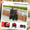 Hondenwagen hondenbuggy inklapbaar voor honden & katten tot 30 kg kattenbuggy met kussen netvensters 2 deuren opbergtas kattenwagen buggy rood 8