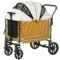 Hondenwagen opvouwbare hondenbuggy voor honden & katten tot 30 kg kattenbuggy met kussen, netvensters, 2 deuren, opbergtas, kattenwagen buggy bruin 1