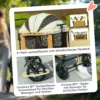 Hondenwagen opvouwbare hondenbuggy voor honden & katten tot 30 kg kattenbuggy met kussen, netvensters, 2 deuren, opbergtas, kattenwagen buggy bruin 7