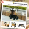 Hondenwagen opvouwbare hondenbuggy voor honden & katten tot 30 kg kattenbuggy met kussen, netvensters, 2 deuren, opbergtas, kattenwagen buggy bruin 8