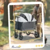 Hondenwagen opvouwbare hondenbuggy voor honden & katten tot 30 kg kattenbuggy met kussen, netvensters, 2 deuren, opbergtas, kattenwagen buggy donkergrijs 4