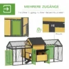 Houten kippenhok, pluimveestal met broedkast, dubbele ren met dienblad, omheining met helling, kippenhuis voor kippen, 247 x 125 x 113,5 cm, geel 6