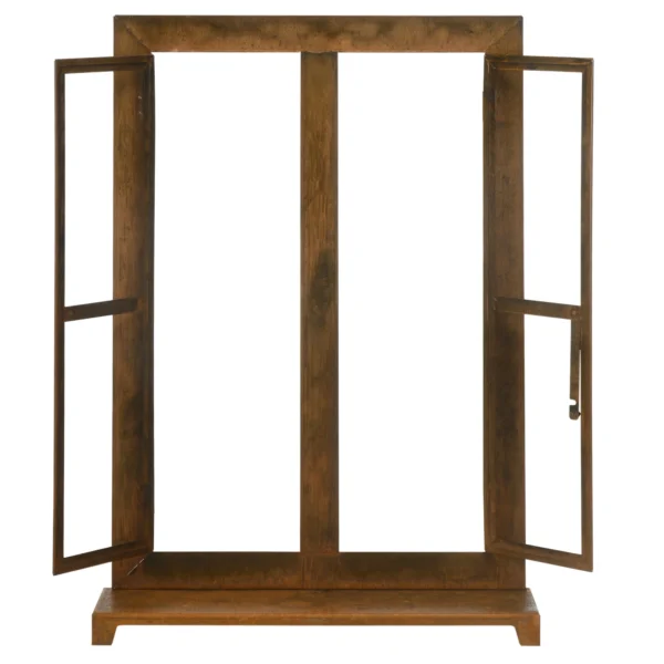 Ijzeren raam edelroest roedenraam 55x80cm met drempel & grendel rustiek bruin voor tuindecoratie 7
