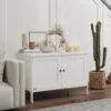 Kattenbak kast kattenhuis met deur scheidingswand kattentoilet kattenkast voor grote katten bijzettafel kattenhol 80 x 51 x 54 cm wit 2