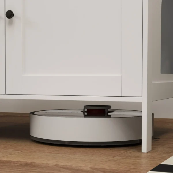 Kattenbak kast kattenhuis met deur scheidingswand kattentoilet kattenkast voor grote katten bijzettafel kattenhol 80 x 51 x 54 cm wit 8