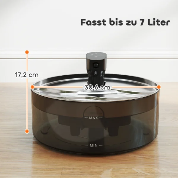 Kattenfontein 7l drinkfontein voor katten met stille pomp led slimme sensor actieve koolstoffilter waterpeilvenster kattendrinkfontein makkelijk schoon te maken, waterfontein voor katten honden 4