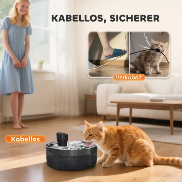 Kattenfontein 7l drinkfontein voor katten met stille pomp led slimme sensor actieve koolstoffilter waterpeilvenster kattendrinkfontein makkelijk schoon te maken, waterfontein voor katten honden 5