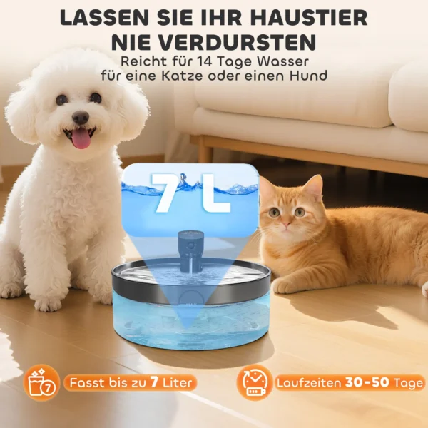 Kattenfontein 7l drinkfontein voor katten met stille pomp led slimme sensor actieve koolstoffilter waterpeilvenster kattendrinkfontein makkelijk schoon te maken, waterfontein voor katten honden 6