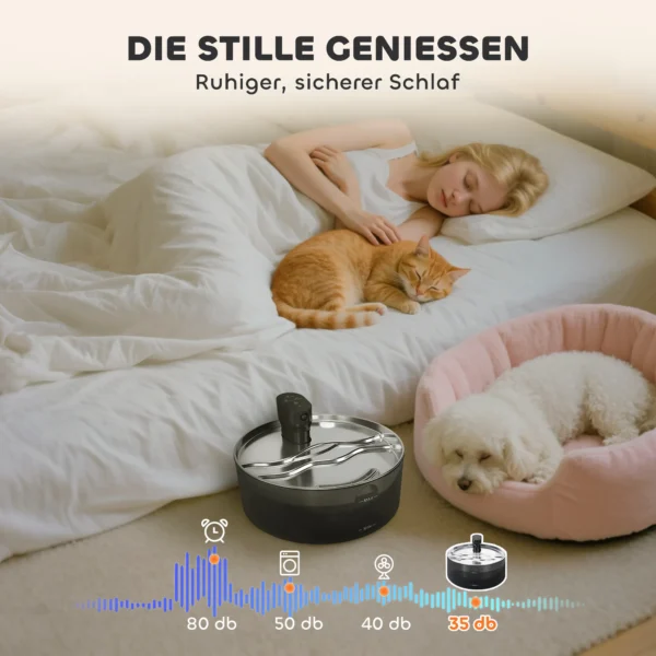 Kattenfontein 7l drinkfontein voor katten met stille pomp led slimme sensor actieve koolstoffilter waterpeilvenster kattendrinkfontein makkelijk schoon te maken, waterfontein voor katten honden 9