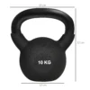 Kettlebell 10 kg gietijzer met neopreen coating, vloervriendelijk, ideaal voor fitness & krachttraining, zwart 4