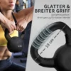 Kettlebell 10 kg gietijzer met neopreen coating, vloervriendelijk, ideaal voor fitness & krachttraining, zwart 5