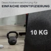 Kettlebell 10 kg gietijzer met neopreen coating, vloervriendelijk, ideaal voor fitness & krachttraining, zwart 6
