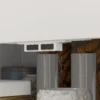 Keukenkast, hoge kast met verstelbare planken, 2 lades, keukenbuffet voor eetkamer, woonkamer, 75 x 39 x 178 cm, crèmewit 10
