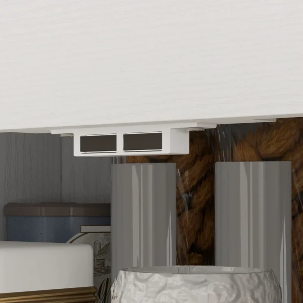 Keukenkast, hoge kast met verstelbare planken, 2 lades, keukenbuffet voor eetkamer, woonkamer, 75 x 39 x 178 cm, crèmewit 10