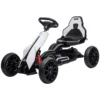 Kinder elektrische kart 12 v 3 5km/h drift kart met 2 voudig verstelbare modus, veiligheidsgordel, stuur, go kart kinderrijtuig voor 3 8 jaar kinderen, wit 1