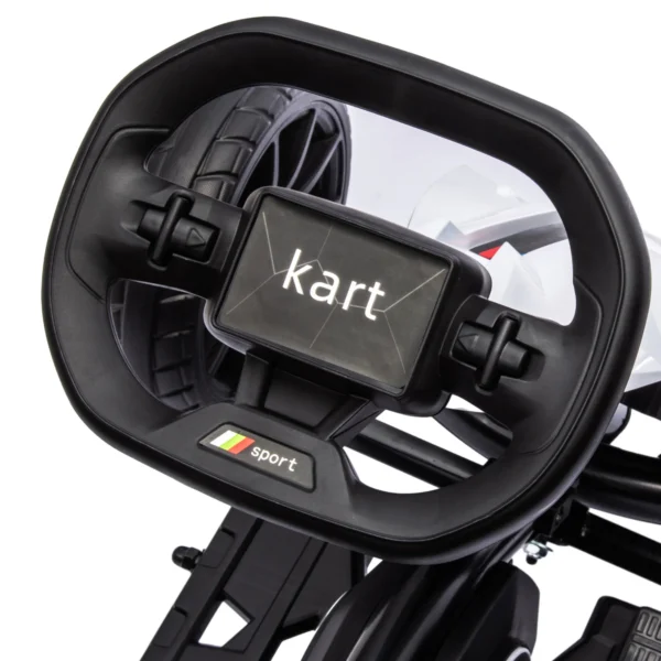 Kinder elektrische kart 12 v 3 5km/h drift kart met 2 voudig verstelbare modus, veiligheidsgordel, stuur, go kart kinderrijtuig voor 3 8 jaar kinderen, wit 10
