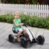 Kinder elektrische kart 12 v 3 5km/h drift kart met 2 voudig verstelbare modus, veiligheidsgordel, stuur, go kart kinderrijtuig voor 3 8 jaar kinderen, wit 2