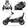 Kinder elektrische kart 12 v 3 5km/h drift kart met 2 voudig verstelbare modus, veiligheidsgordel, stuur, go kart kinderrijtuig voor 3 8 jaar kinderen, wit 4